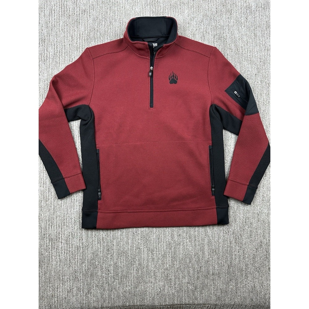 Duluth Trading Co Alaskan Hardgear GravelTec 1/4 Quarter Zip Men's Size L Red